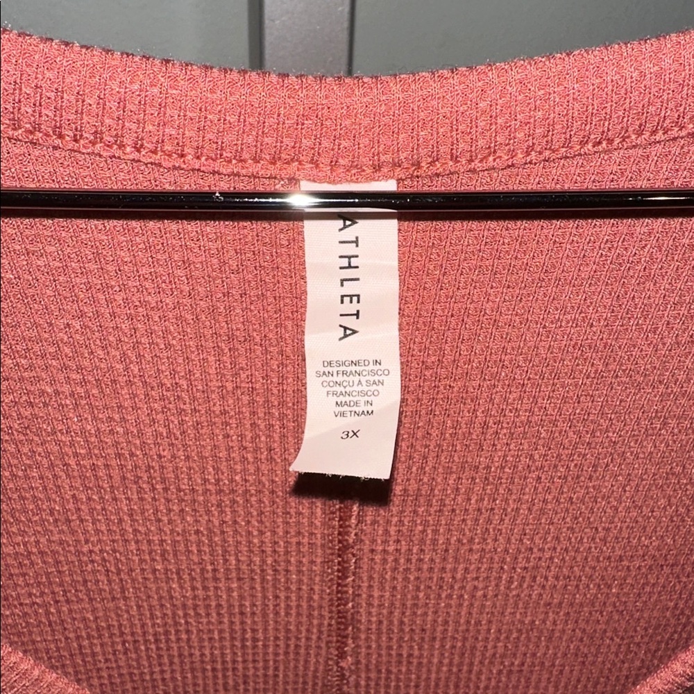 Athleta Wind Down Sleep Romper Terracotta Waffle Knit Size 3X - Picture 12 of 13